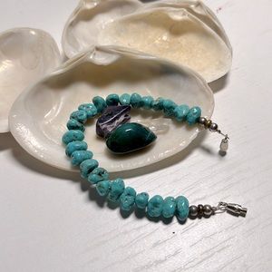 Handmade turquoise stone bracelet
